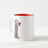Weimaraner Liefde Tweekleurige Koffiemok (Voorkant links)