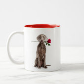 Weimaraner Liefde Tweekleurige Koffiemok (Links)