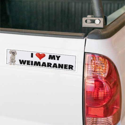 Weimaraner-liefdessticker Bumpersticker (Op Truck)