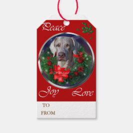 Weimaraner Liefhebbers Kerstmis Cadeaulabel