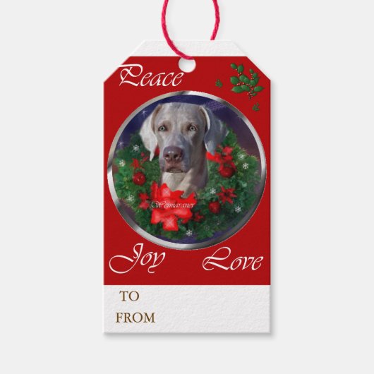 Weimaraner Liefhebbers Kerstmis Cadeaulabel (Voorkant)