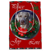 Weimaraner Liefhebbers Kerstmis Medium Cadeauzakje (Voorkant)