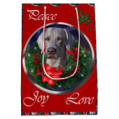 Weimaraner Liefhebbers Kerstmis Medium Cadeauzakje (Achterkant)