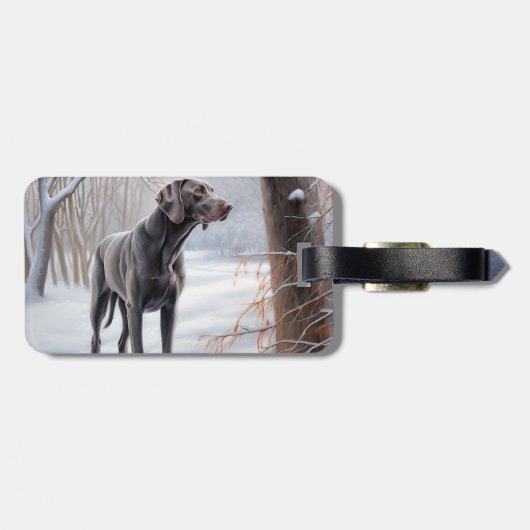 Weimaraner liet het sneeuwen Kerstmis Bagagelabel (Achterkant horizontaal)