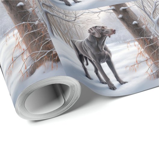 Weimaraner liet het sneeuwen Kerstmis Cadeaupapier (Rol Hoek)