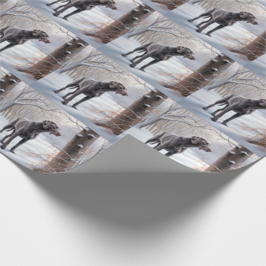 Weimaraner liet het sneeuwen Kerstmis Cadeaupapier (Hoek)