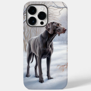 Weimaraner liet het sneeuwen Kerstmis Case-Mate iPhone 14 Pro Max Hoesje