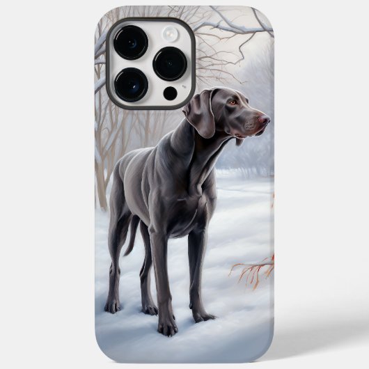 Weimaraner liet het sneeuwen Kerstmis Case-Mate iPhone Case (Achterkant)