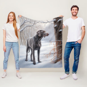 Weimaraner liet het sneeuwen Kerstmis Fleece Deken