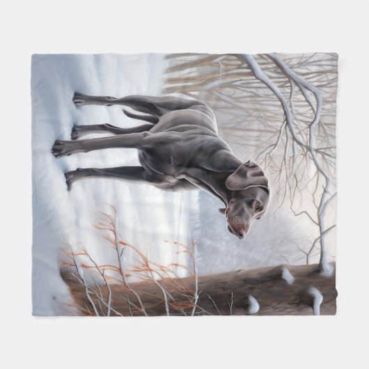 Weimaraner liet het sneeuwen Kerstmis Fleece Deken (Voorkant (Horizontaal))