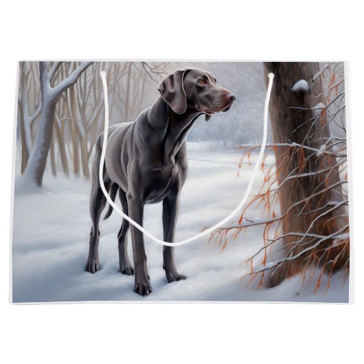 Weimaraner liet het sneeuwen Kerstmis Groot Cadeauzakje (Voorkant)