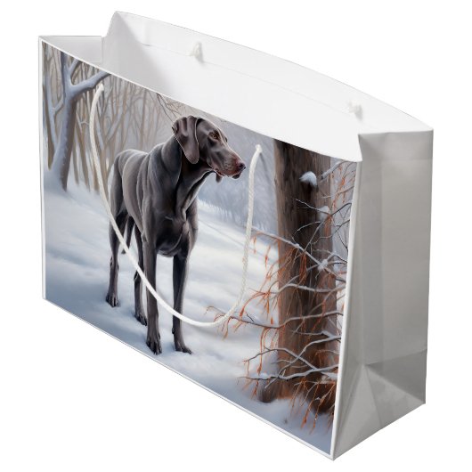Weimaraner liet het sneeuwen Kerstmis Groot Cadeauzakje (Achterkant Gekanteld)