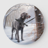 Weimaraner liet het sneeuwen Kerstmis Grote Klok (Voorkant)