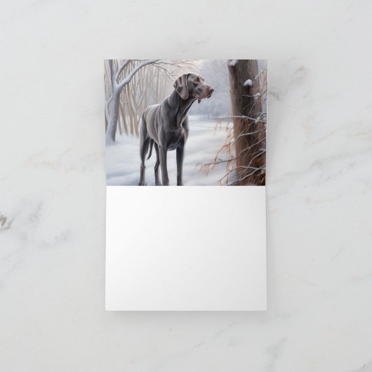 Weimaraner liet het sneeuwen Kerstmis Kaart (Binnen)
