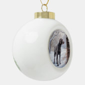 Weimaraner liet het sneeuwen Kerstmis Keramische Bal Ornament (Links)