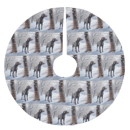 Weimaraner liet het sneeuwen Kerstmis Kerstboom Rok (Voorkant)