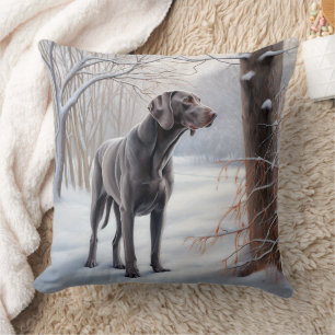 Weimaraner liet het sneeuwen Kerstmis Kussen