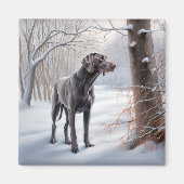 Weimaraner liet het sneeuwen Kerstmis Magneet (Voorkant)