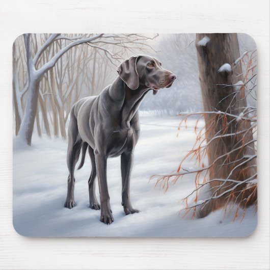 Weimaraner liet het sneeuwen Kerstmis Muismat (Voorkant)