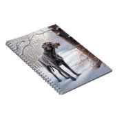 Weimaraner liet het sneeuwen Kerstmis Notitieboek (Rechterzijde)