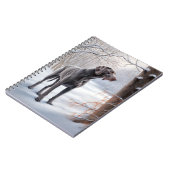 Weimaraner liet het sneeuwen Kerstmis Notitieboek (Linkerzijde)