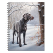 Weimaraner liet het sneeuwen Kerstmis Notitieboek (Voorkant)