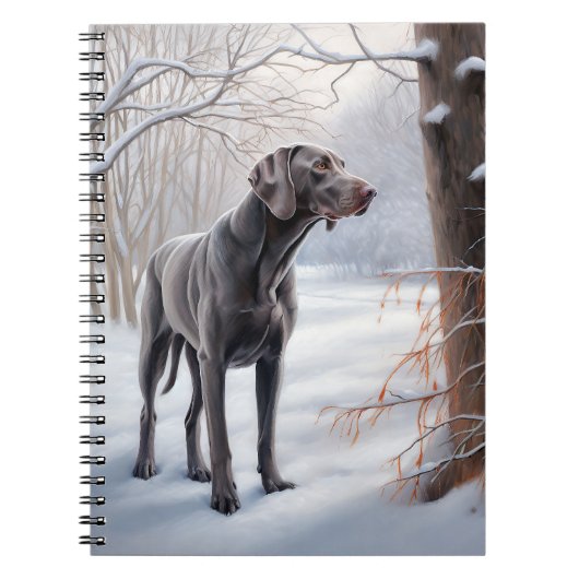 Weimaraner liet het sneeuwen Kerstmis Notitieboek (Voorkant)