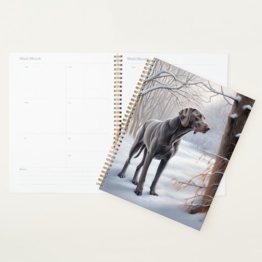 Weimaraner liet het sneeuwen Kerstmis Planner (Display)