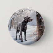 Weimaraner liet het sneeuwen Kerstmis Ronde Button 5,7 Cm (Voorkant)