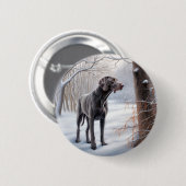 Weimaraner liet het sneeuwen Kerstmis Ronde Button 5,7 Cm (Voorkant /achterkant)