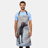 Weimaraner liet het sneeuwen Kerstmis Schort (Gedragen)