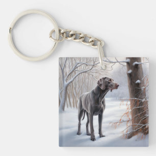 Weimaraner liet het sneeuwen Kerstmis Sleutelhanger