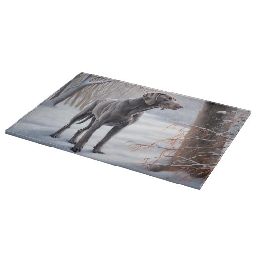 Weimaraner liet het sneeuwen Kerstmis Snijplank (Hoek)