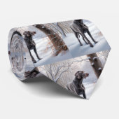 Weimaraner liet het sneeuwen Kerstmis Stropdas (Opgerold)