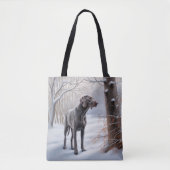 Weimaraner liet het sneeuwen Kerstmis Tote Bag (Voorkant)