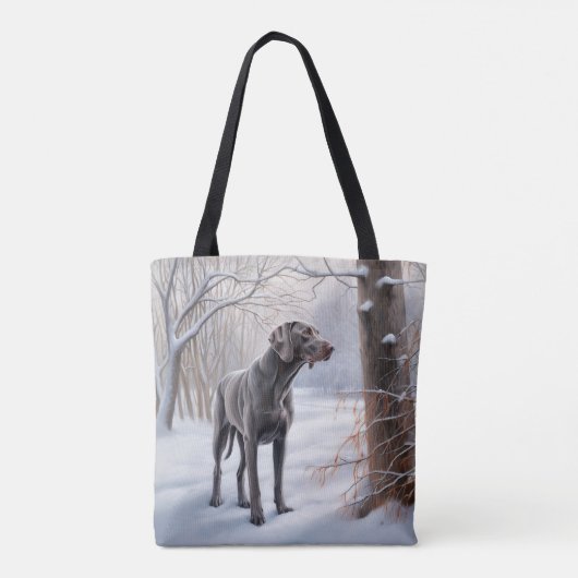 Weimaraner liet het sneeuwen Kerstmis Tote Bag (Achterkant)