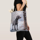 Weimaraner liet het sneeuwen Kerstmis Tote Bag (Dichtbij)