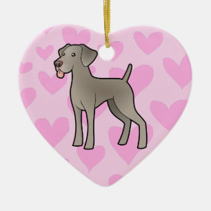 Weimaraner Love (voeg je eigen bericht toe) Keramisch Ornament