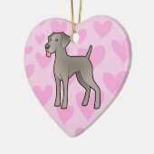 Weimaraner Love (voeg je eigen bericht toe) Keramisch Ornament (Links)