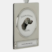 Weimaraner Mam 2 Verzilverd Banner Ornament (Rechts)