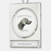 Weimaraner Mam 2 Verzilverd Banner Ornament (Links)