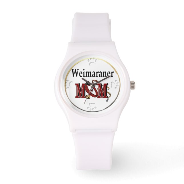 Weimaraner Mam Gifts Horloge (Voorkant)