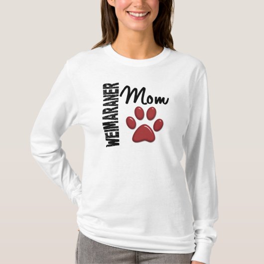 Weimaraner Mam Pauw Print 2 T-shirt (Voorkant)