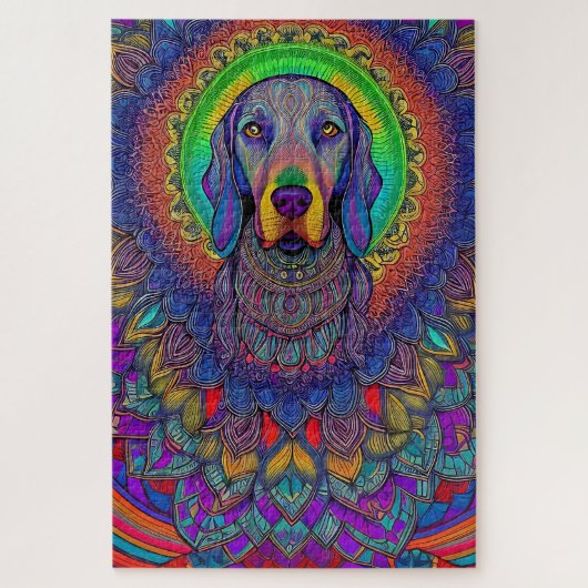 Weimaraner Mandala Weimmandala Puzzle Legpuzzel (Verticaal)