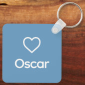 Weimaraner Memorial Aangepaste hondennaam Rainbow  Sleutelhanger (Achterkant)