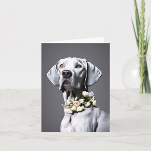 Weimaraner met bloemen blanco notiecard notitiekaartje