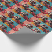 Weimaraner met Heart Rozen Valentijnsdag Cadeaupapier (Hoek)