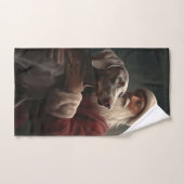 Weimaraner met kerstman Feestelijke kerst Bad Handdoek (Handdoek)