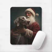 Weimaraner met kerstman Feestelijke kerst Muismat (Met muis)