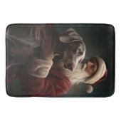 Weimaraner met Kerstman Feestelijke Kerstmis Badmat (Voorkant)
